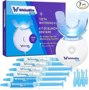 Whitebite Pro Teeth Whitening Kit for Sensitive Teeth with LED Light, 35% Carbamide Peroxide, (4) 3ml Gel Syringes. $7.99