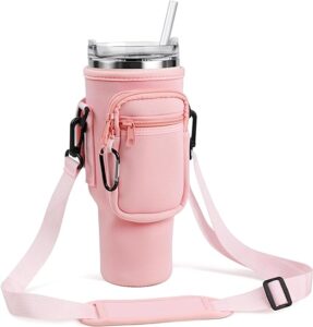 ALKNOT Water Bottle Holder With Strap for Stanley Quencher H2.0 & Adventure 40Oz Tumbler, Water Bottle Carrier Bag. $20.00